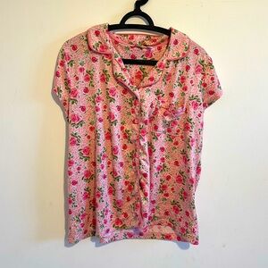 Pink floral pajama set